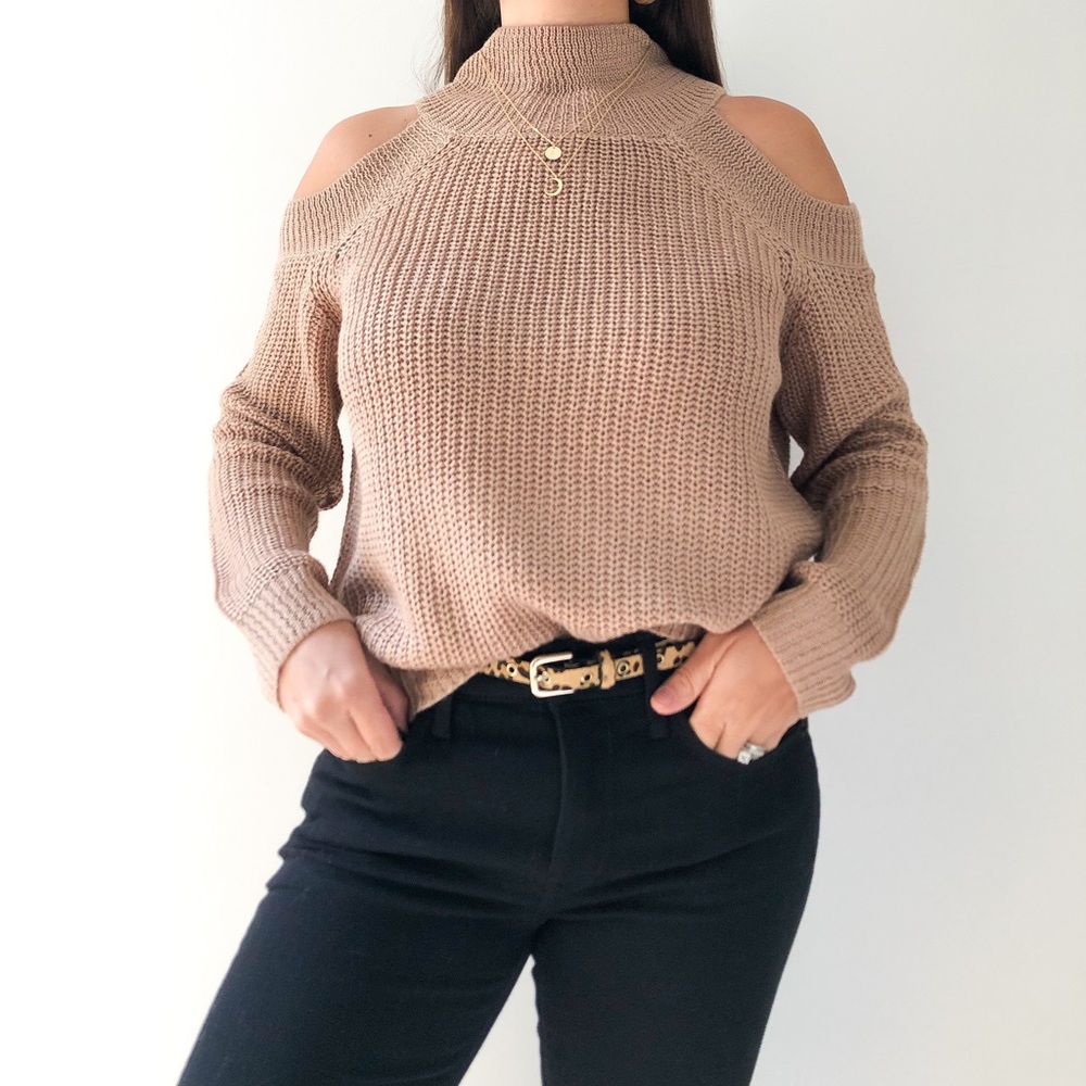 Cold shoulder sweater
